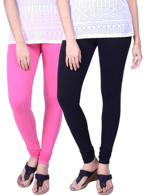 

LYRA Pack of 2 Churidar Leggings, Black
