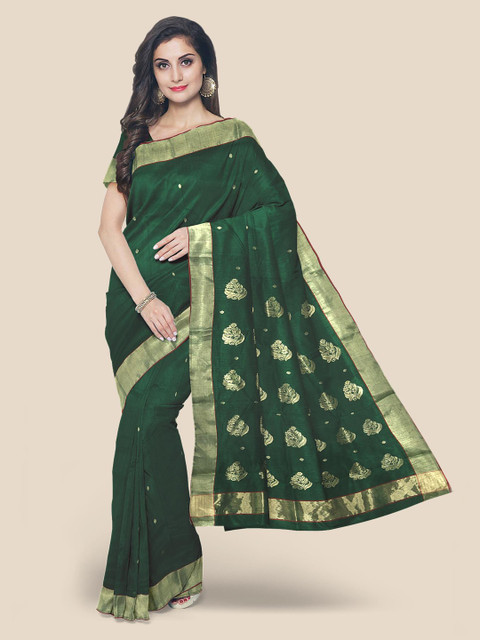 

Kalamandir Green Woven Design Chanderi Saree