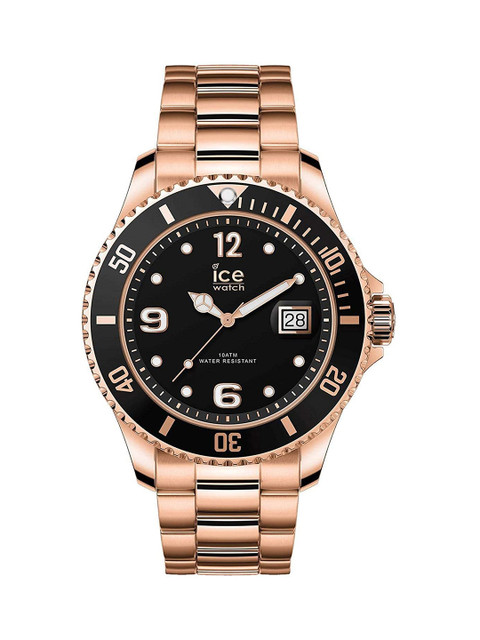 

Ice Men Black Dial & Rose Gold Toned Stainless Steel Straps Analogue Watch 16764