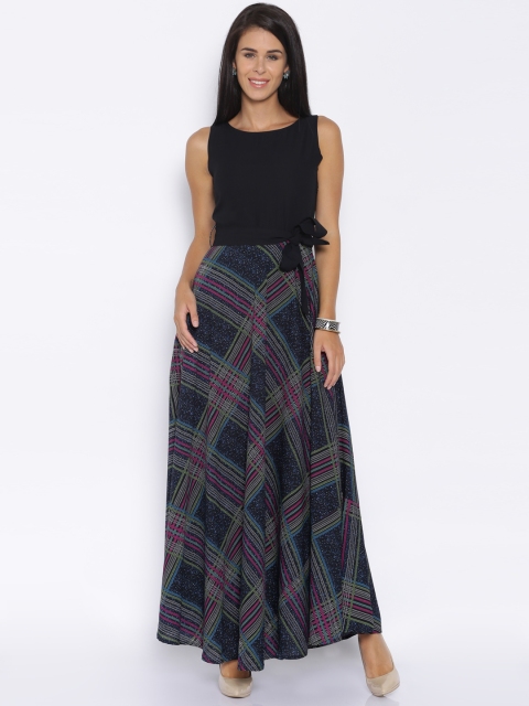 

Tokyo Talkies Women Black Printed Maxi Dress