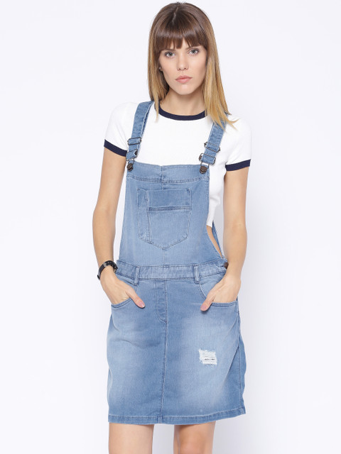 

Tokyo Talkies Blue Denim Pinafore Dress