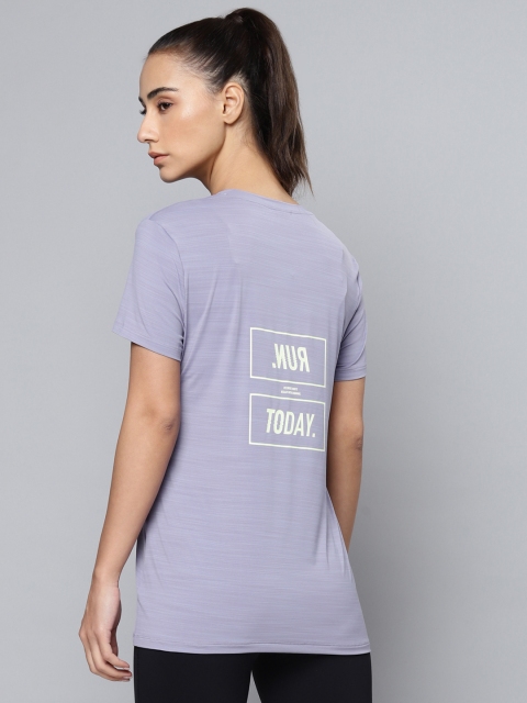 

Reebok Women Lavender Solid Slim Fit One Series Running ACTIVCHILL T-shirt
