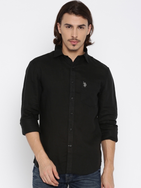 

U.S. Polo Assn. Men Black Tailored Fit Casual Shirt