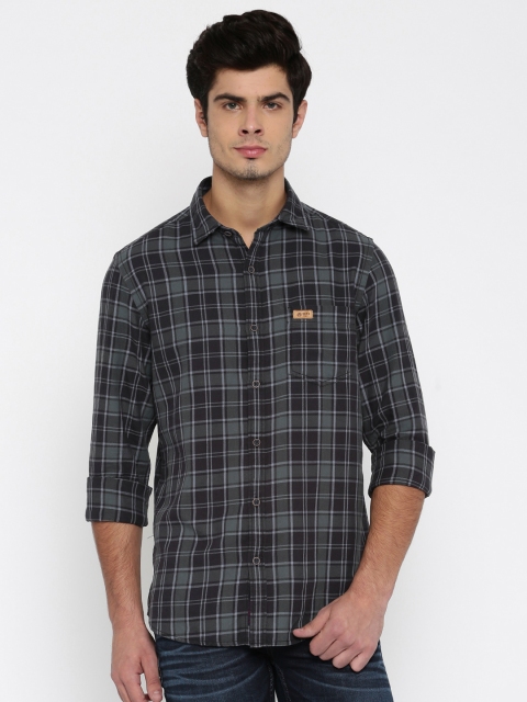 

U.S. Polo Assn. Denim Co. Men Black Regular Fit Checked Casual Shirt