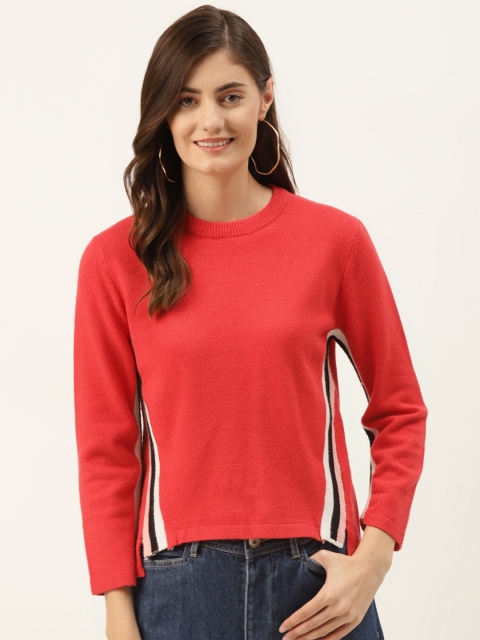 

Madame Women Red Solid Pullover