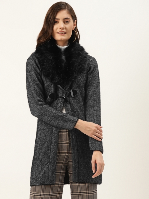 

Madame Women Charcoal Grey Longline Cardigan