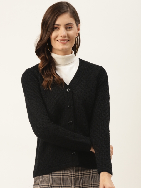 

Madame Women Black Acrylic Cardigan