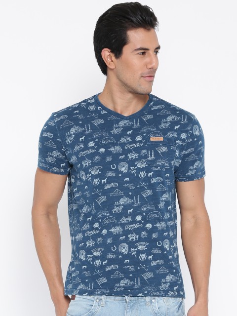 

U.S. Polo Assn. Men Navy Printed T-Shirt, Navy blue