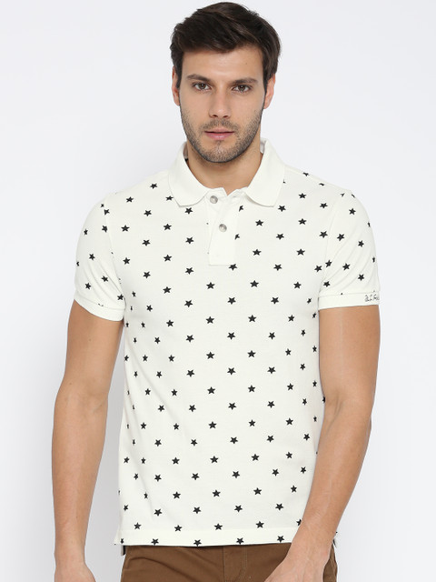 

U.S. Polo Assn. Denim Co. Men White Printed Polo T-Shirt