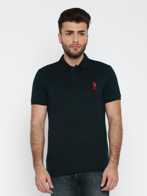 

U.S. Polo Assn. Men Navy Solid Polo T-shirt, Navy blue