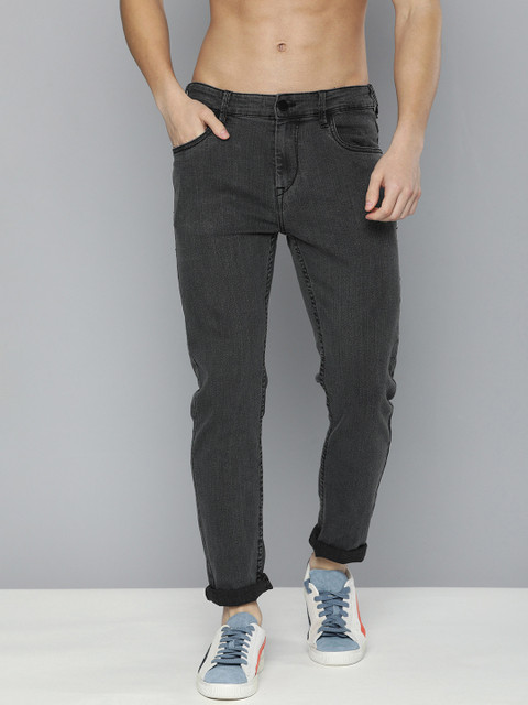 

HERE&NOW Men Grey Slim Fit Mid Rise Light Fade Stretchable Jeans