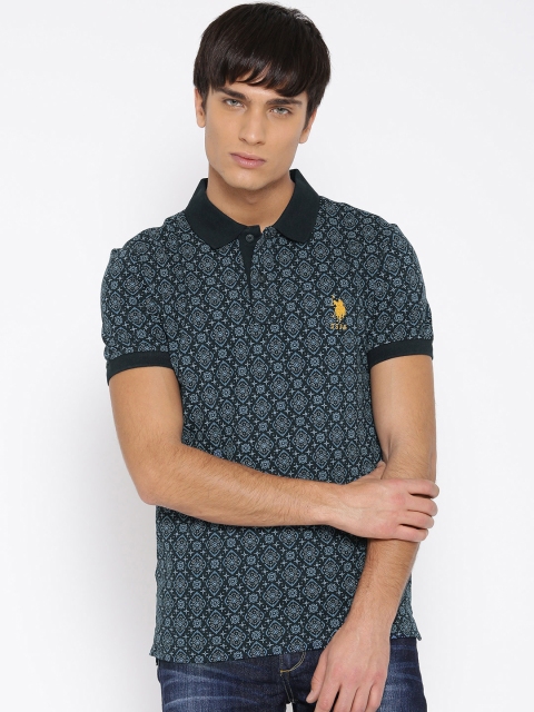 

U.S. Polo Assn. Men Navy Printed Polo T-Shirt, Navy blue