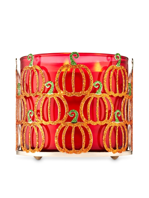 

Bath & Body Works Glittery Pumpkins 3-Wick Candle Holder, Orange