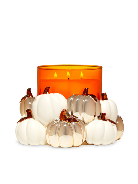 

Bath & Body Works Modern Pumpkins 3-Wick Candle Holder, Orange