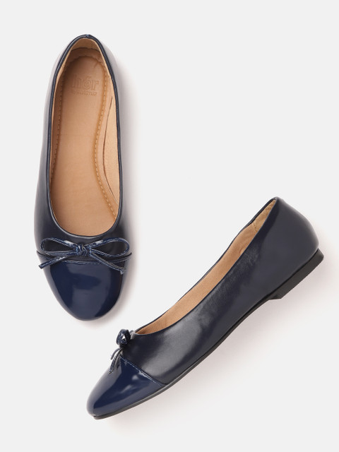 

her by invictus Women Navy Blue Ballerinas with Bow