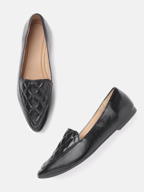 

her by invictus Women Black Quilted Ballerinas