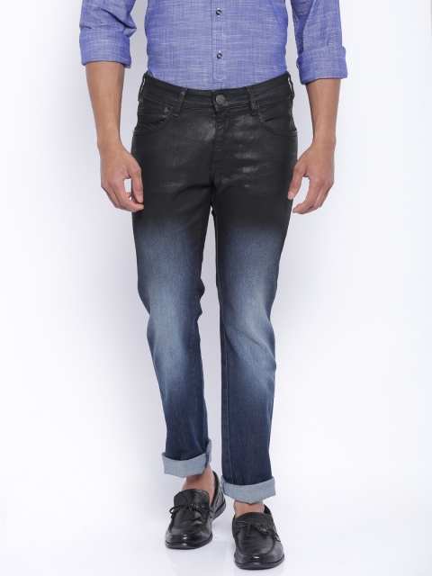

Wrangler Men Blue Skanders Slim Fit Low-Rise Coated Jeans, Na