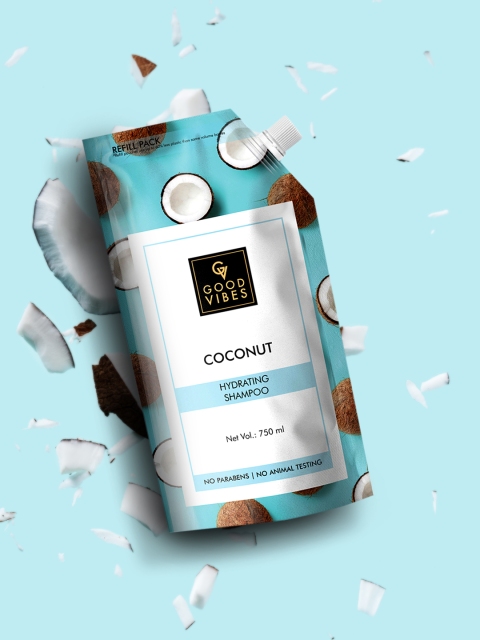 

Good Vibes Unisex Coconut Hydrating Shampoo Refill Pack 750 ml, Transparent