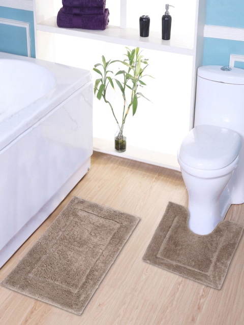 

AVI Living Set Of 2 Beige Solid 2000 GSM Anti Microbial Ant-Slip Bath Mats