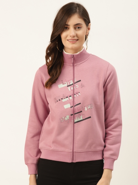 

Madame Women Pink Printed Sweatshirt