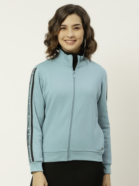 

Madame Women Blue Solid Sweatshirt