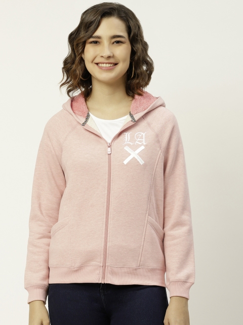 

Madame Women Pink Hooded Sweatshirt