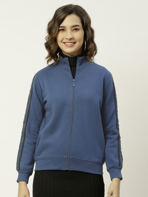 

Madame Women Blue Solid Sweatshirt