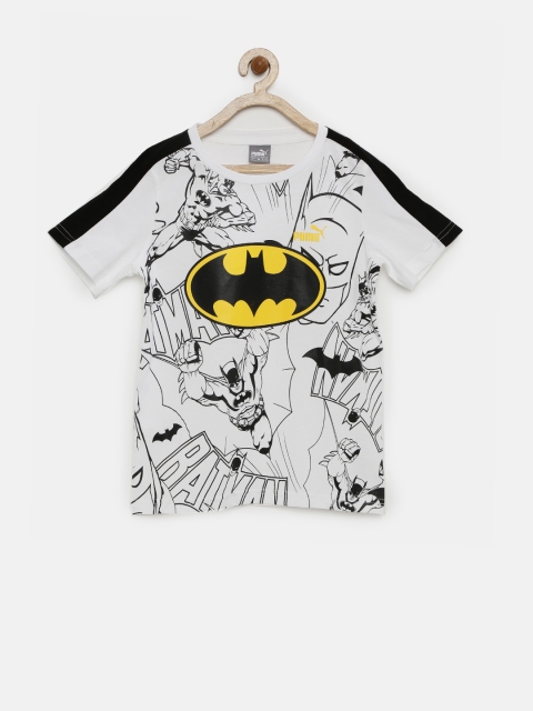 

Puma Boys White & Black Printed T-shirt
