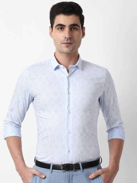 

Louis Philippe Sport Men Blue Self-Designed Super Slim Fit Formal Shirt