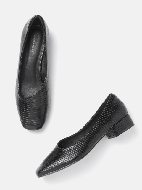 

Allen Solly Women Black Reptile Textured Ballerinas