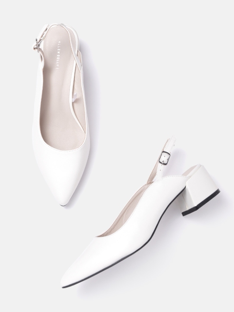 

Allen Solly White Solid Heeled Mules