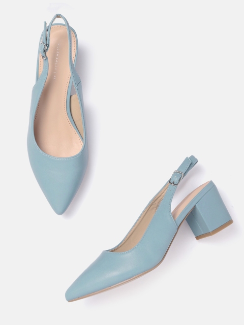 

Allen Solly Blue Solid Heeled Mules