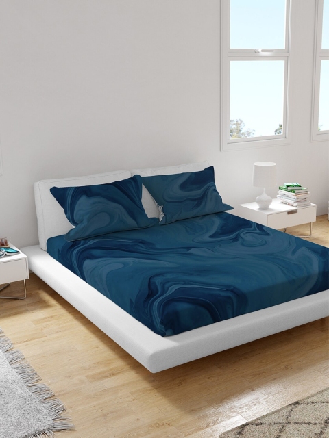 

Himeya Navy Blue 300 TC King Sustainable Bedsheet with 2 Pillow Covers