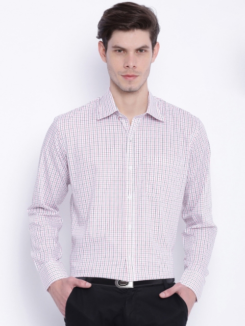 

American Crew White & Red Checked Slim Fit Smart Casual Shirt