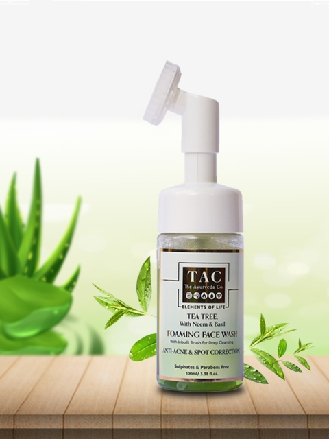 

TAC - The Ayurveda Co. Anti Acne, Blemishes & Spot Correction Tea Tree Foaming Face Wash, Green