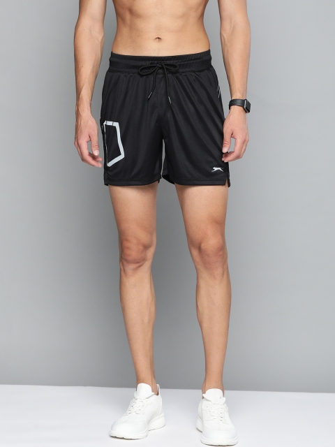 

Slazenger Men Black Solid Ultra-Dry Sports Shorts