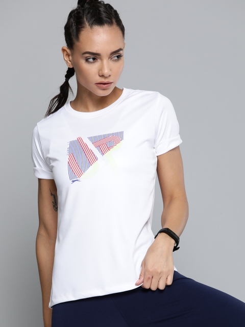 

Slazenger Women White & Blue Typography Printed T-shirt