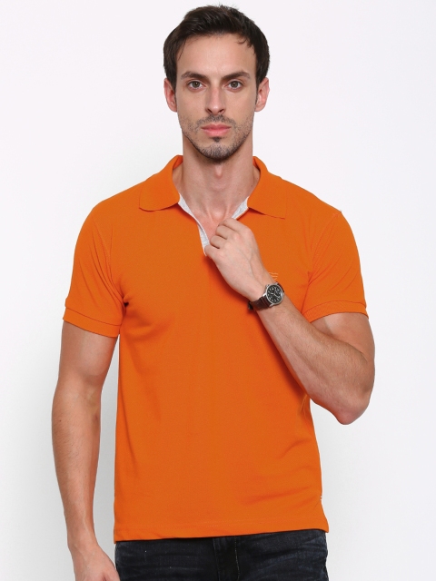 

FIFTY TWO Men Orange Solid Polo Collar T-Shirt