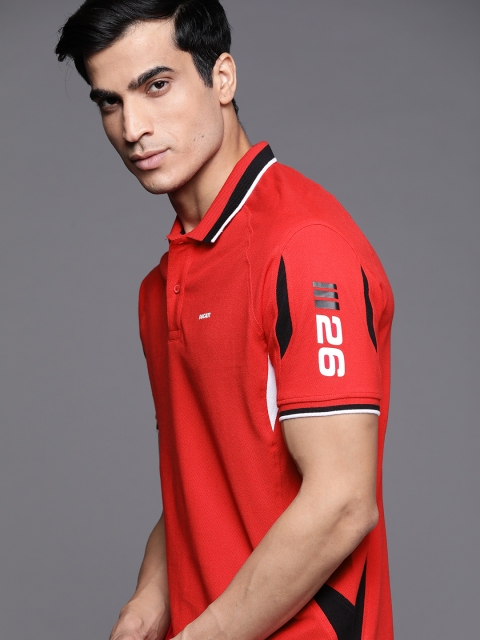 

Ducati Men Red Solid Cotton Polo Collar T-shirt