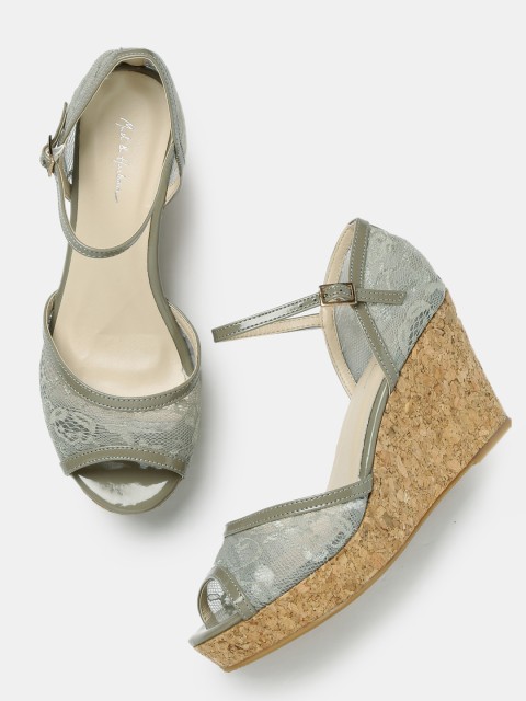 

Mast & Harbour Women Grey Lace Wedges