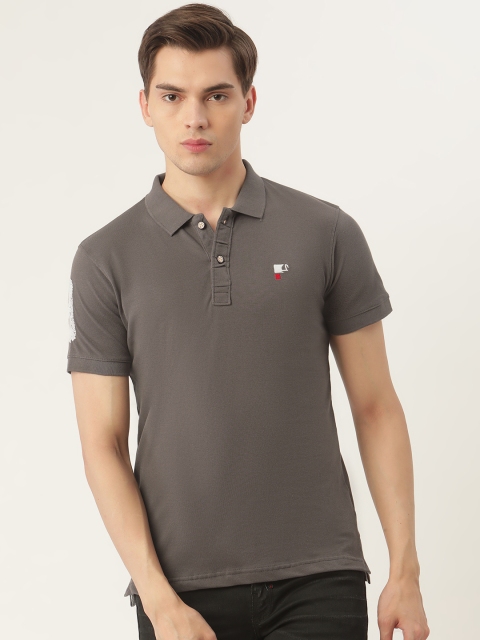 

PORTBLAIR Men Taupe Solid Polo Collar T-shirt