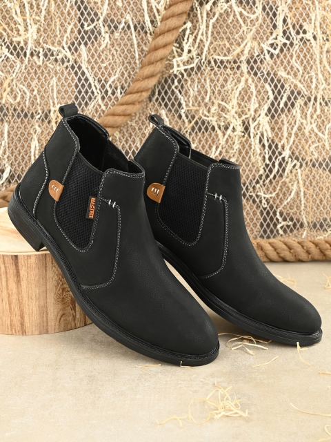 

Mactree Men Black Nubuck Lightweight Mid-Top Chelsea Boots