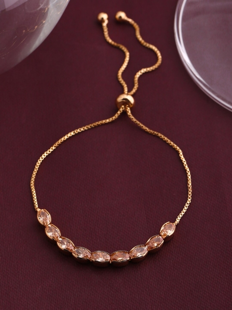 

Shoshaa Women Gold-Toned & Brown Brass Handcrafted Gold-Plated Wraparound Bracelet