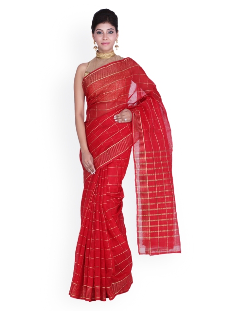 

Geroo Jaipur Red Checked Kota Silk Saree