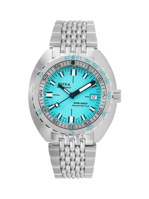 

DOXA Men Blue Dial & Silver Toned Stainless Steel Bracelet Style Straps Analogue Automatic Motion Powered Watch