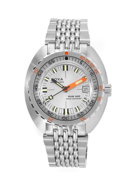 

DOXA Men Silver-Toned Dial & Silver Toned Stainless Steel Bracelet Style Straps Analogue Automatic Motion Watch
