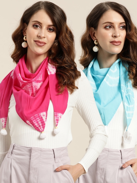 

Shae by SASSAFRAS Women Pack of 2 Cotton Dyed Scarf, Blue