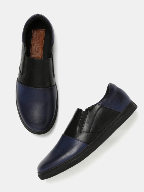 Roadster Men Navy Blue Colourblocked Slip-On Sneakers available at myntra for Rs.629