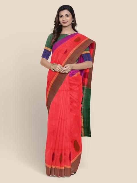

KLM Fashion Mall Red & Pink Ethnic Motifs Cotton Blend Saree