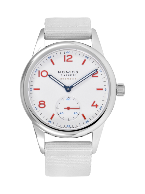 

Nomos Glashutte Women White Dial & Light Grey Textile Strap Automatic Watch 744-White